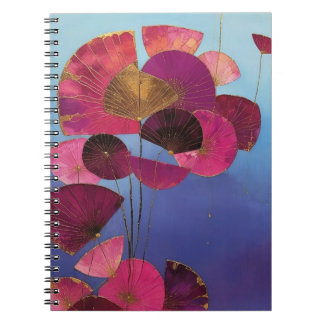 Caderno Espiral Burgundy Floral Estilizada