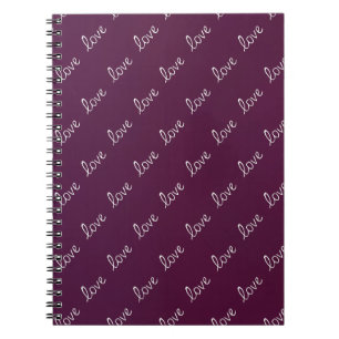 Caderno Espiral Burgundy Plum "Love"