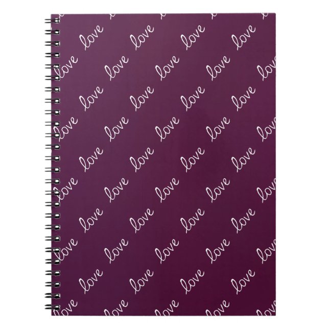 Caderno Espiral Burgundy Plum "Love" (Frente)