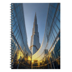 Caderno Espiral Burj Khalifa Reflete Notebook - Skyline do Dubai