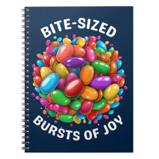 Caderno Espiral Bursts de Alegria em tamanho de mordida