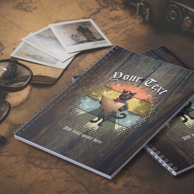 Caderno Espiral Busca Sunset do gatinho Buccaneer (Kitty Buccaneer's Sunset Quest Notebook)