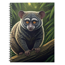 Caderno Espiral Bush Baby Perched on Jungle Branch