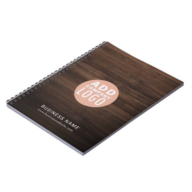 Caderno Espiral Business Logo Real Estate Agent Wood Look (Left Side)