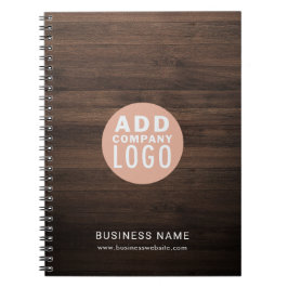 Caderno Espiral Business Logo Real Estate Agent Wood Look