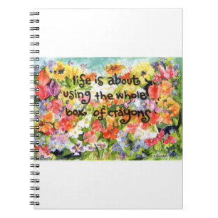 Caderno Espiral c. 46 aquarela de flores e inspiração vital