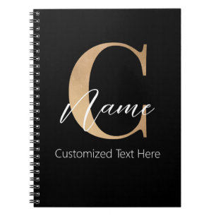 Caderno Espiral C & Name Iniciais Monogramados Modernos Personaliz