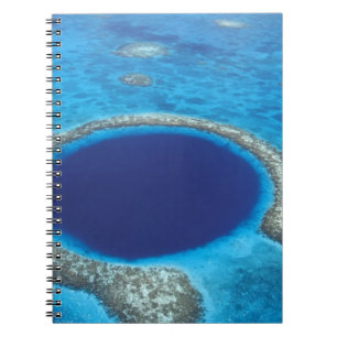 Caderno Espiral CA, Belize. Vista aérea do Blue Hole (diâmetro