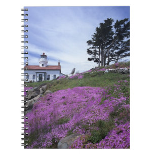 Caderno Espiral CA, Crescent City, farol de Battery Point com