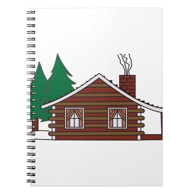 Caderno Espiral Cabana rústica de madeira (Frente)