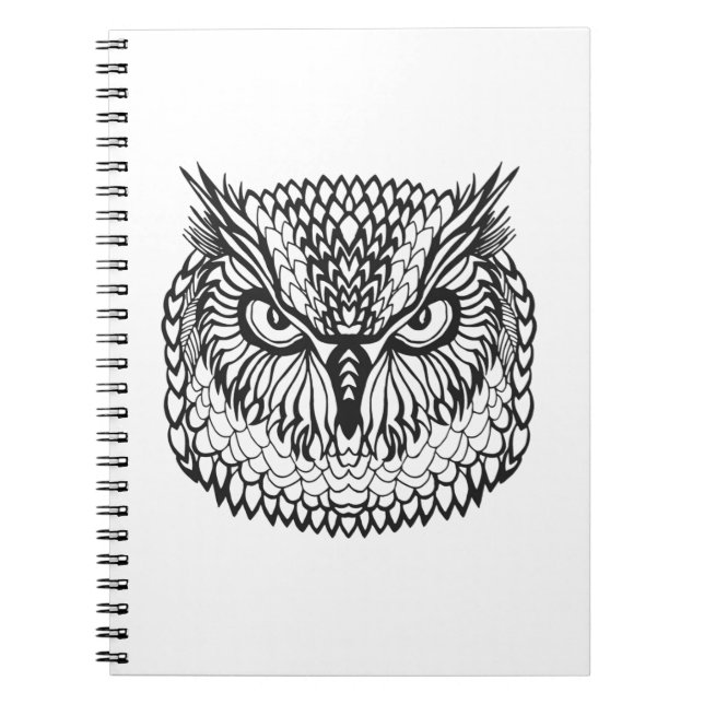 Caderno Espiral Cabeça da coruja de Eagle do estilo (Frente)