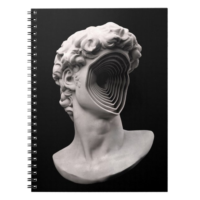 Caderno Espiral Cabeça de busto clássico de David Michelangelo (Frente)