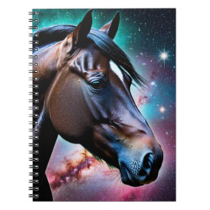 Caderno Espiral Cabeça de Cavalo com Fundo Galáxico