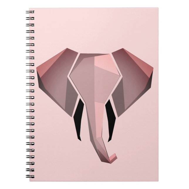 Caderno Espiral Cabeça de Elefante Geométrica (Frente)