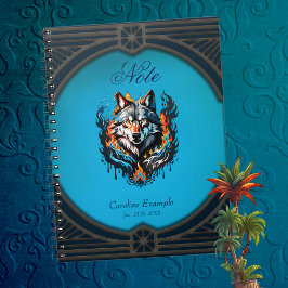 Caderno Espiral Cabeça de lobo majestoso