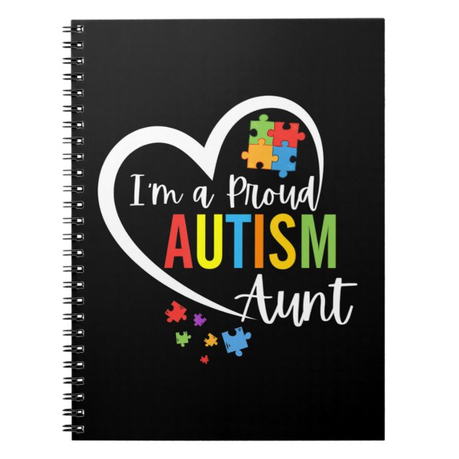Caderno Espiral Cabeça de quebra-cabeça do autismo colorida (Frente)