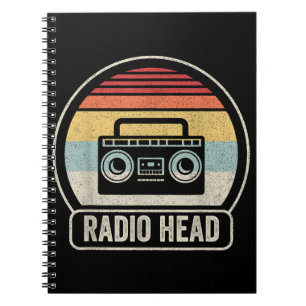 Caderno Espiral Cabeça de Rádio Retroativa Vintage
