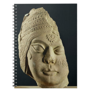 Caderno Espiral Cabeça do arenito vermelho de Yakshi, Bharhut,