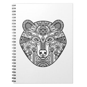 Caderno Espiral Cabeça do urso do estilo