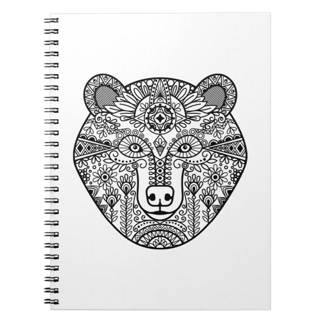 Caderno Espiral Cabeça do urso do estilo (Frente)