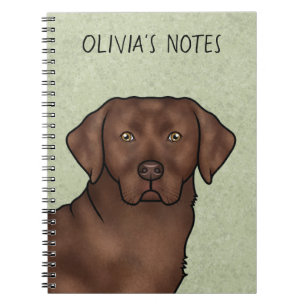 Caderno Espiral Cabeça e Nome de Labrador Retriever Chocolate