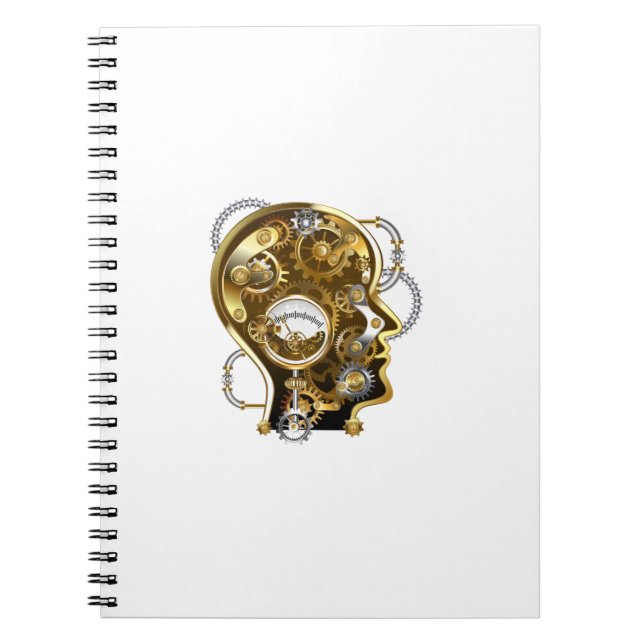Caderno Espiral Cabeça Steampunk com Manômetro (Frente)