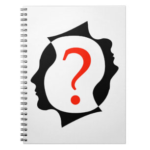 Caderno Espiral cabeças com um ponto de interrogação