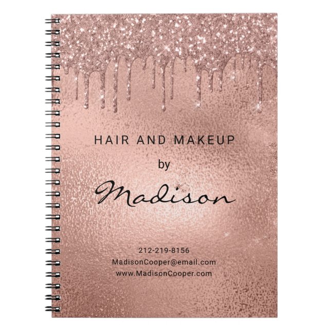 Caderno Espiral Cabelo De Dissipação E Maqueamento De Glitter Metá (Frente)