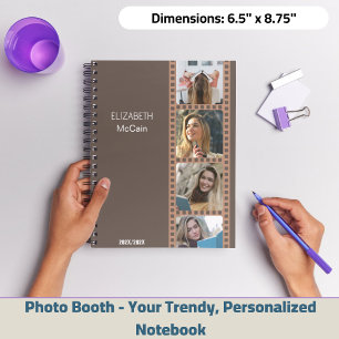 Caderno Espiral Cabine de Foto Marrom - Personalizada Moderna e Te