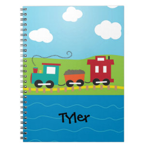 Caderno Espiral Caboose do trem de Choo Choo dos miúdos