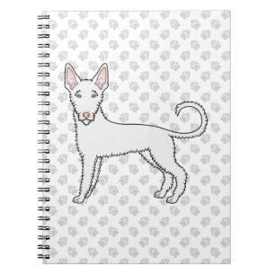 Caderno Espiral Cabos Brancos Levados Ibizan Cartoon Cão e patas