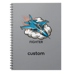 Caderno Espiral Caça a Jato Supersônico