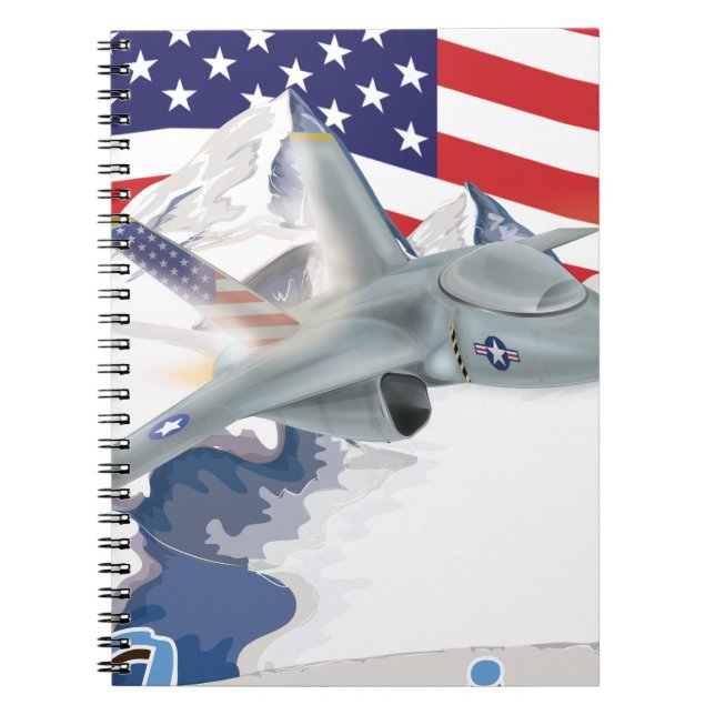 Caderno Espiral Caça americano (Frente)