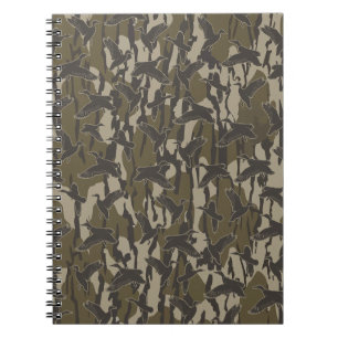Caderno Espiral Caça de Aves Aquáticas em Terrenos Baixos Camuflad