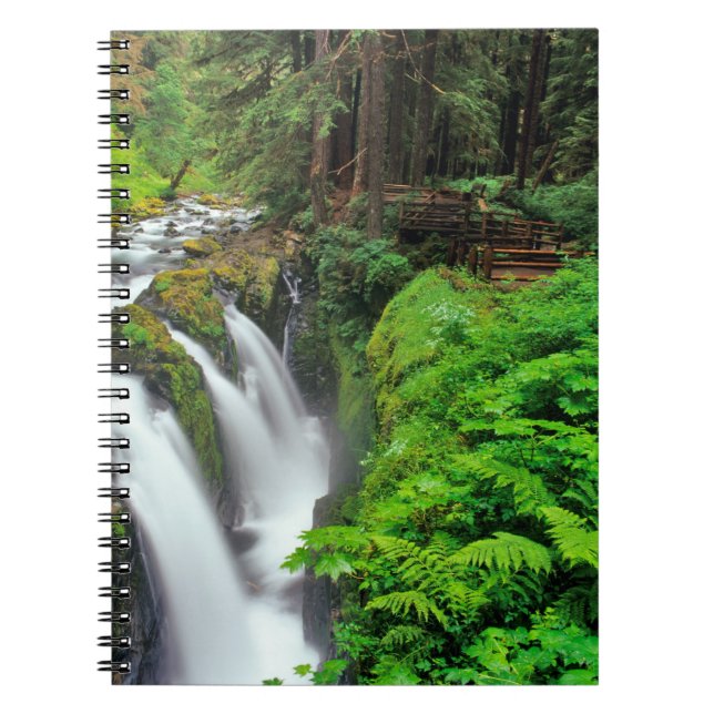 Caderno Espiral Cachoeira Sol Duc no Parque Nacional Olímpico em (Frente)