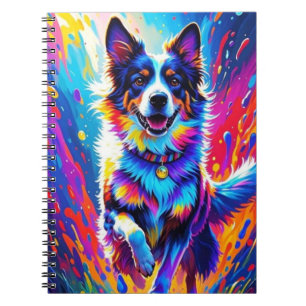 Caderno Espiral Cachorro alegre e alegre e divertido, salgado