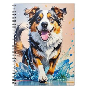 Caderno Espiral Cachorro alegre e alegre e divertido, salgado