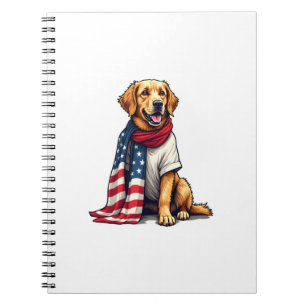 Caderno Espiral Cachorro Amante do Retriever Dourado Gravado na Ba