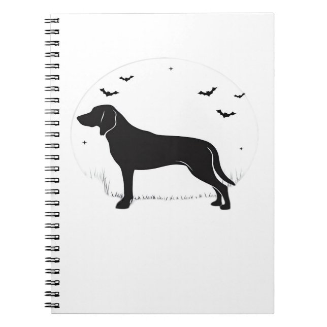 Caderno Espiral Cachorro Americano de Foxhound - Silhueta da Lua d (Frente)