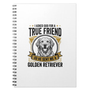 Caderno Espiral Cachorro Amigo Verdadeiro Golden Retriever Vintage