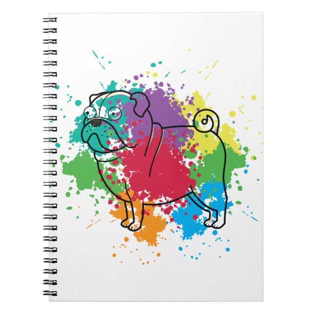 Caderno Espiral Cachorro Arco-Íris Colorido (Frente)
