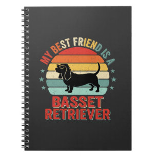 Caderno Espiral Cachorro Basset Retriever Pôr do Sol Retro