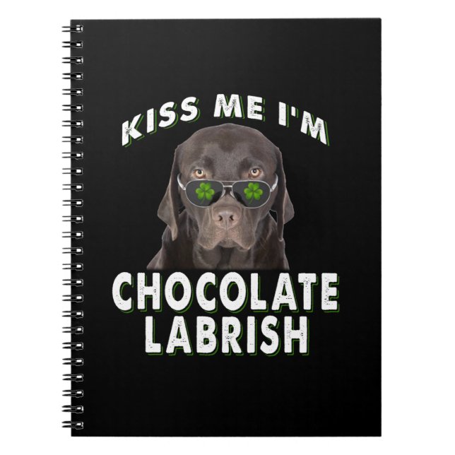 Caderno Espiral Cachorro | Beije-me Sou Chocolate Labrish (Frente)