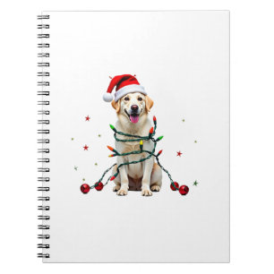 Caderno Espiral Cachorro Boxer Branco Suéter de Natal Feio Funny X