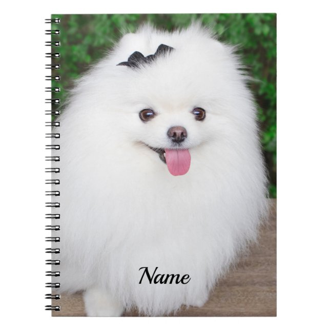 Caderno Espiral Cachorro Branco e Fluffy (Frente)