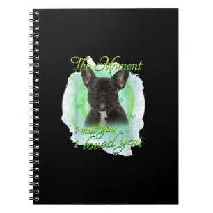 Caderno Espiral Cachorro Buldogue Francês   Eu Te Amo Presente