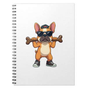 Caderno Espiral Cachorro Bulldogue Francês Legal Vintage Carregand
