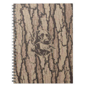 Caderno Espiral Cachorro Caçador de Patos Caça à Ave Aquática Camu