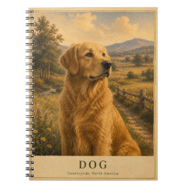 Caderno Espiral Cachorro Campo Norte-Americano VINTAGE