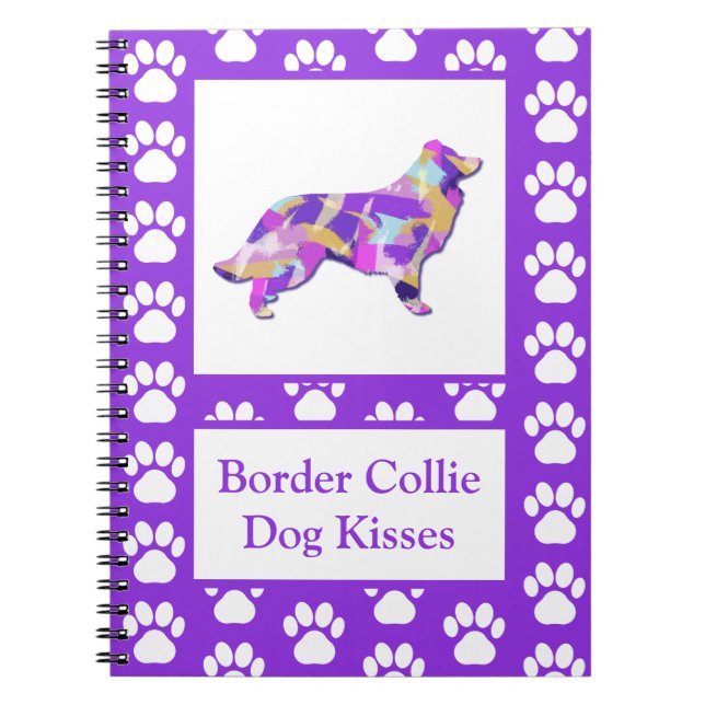 Caderno Espiral Cachorro Collie Beija-se Silhout Cute PPY&B (Frente)